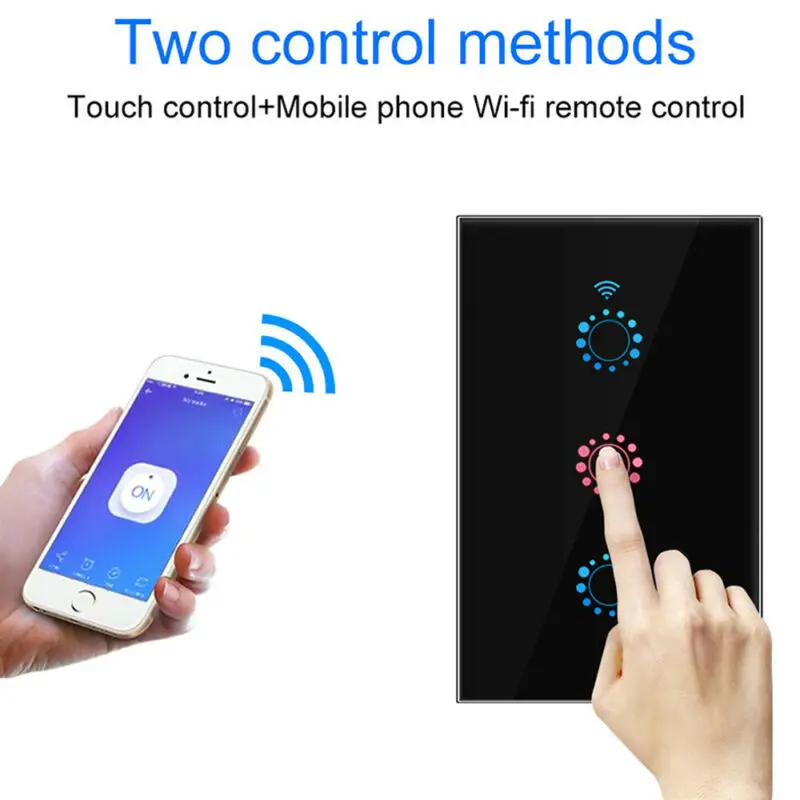 1/2/3 Gang Smart WiFi Wall Light Switch Touch Panel For Amazon Alexa Google Home