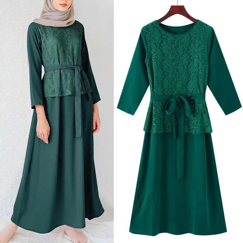 New Lace Fake Two-Piece Dress Muslim Long Dress Arab Women's Robe islamic clothing women muslim dubai
New Lace Fake Two-Piece Dress Muslim Long Dress Arab Women's Robe islamic clothing women muslim dubai