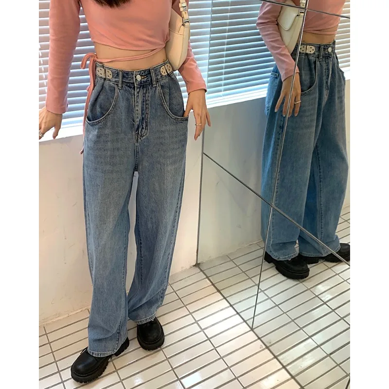 S-XL 2022 Spring Woman high wiast wide leg jeans streetwear trouser casual Loose Vintage Long denim pants womens(78851
S-XL 2022 Spring Woman high wiast wide leg jeans streetwear trouser casual Loose Vintage Long denim pants womens(78851