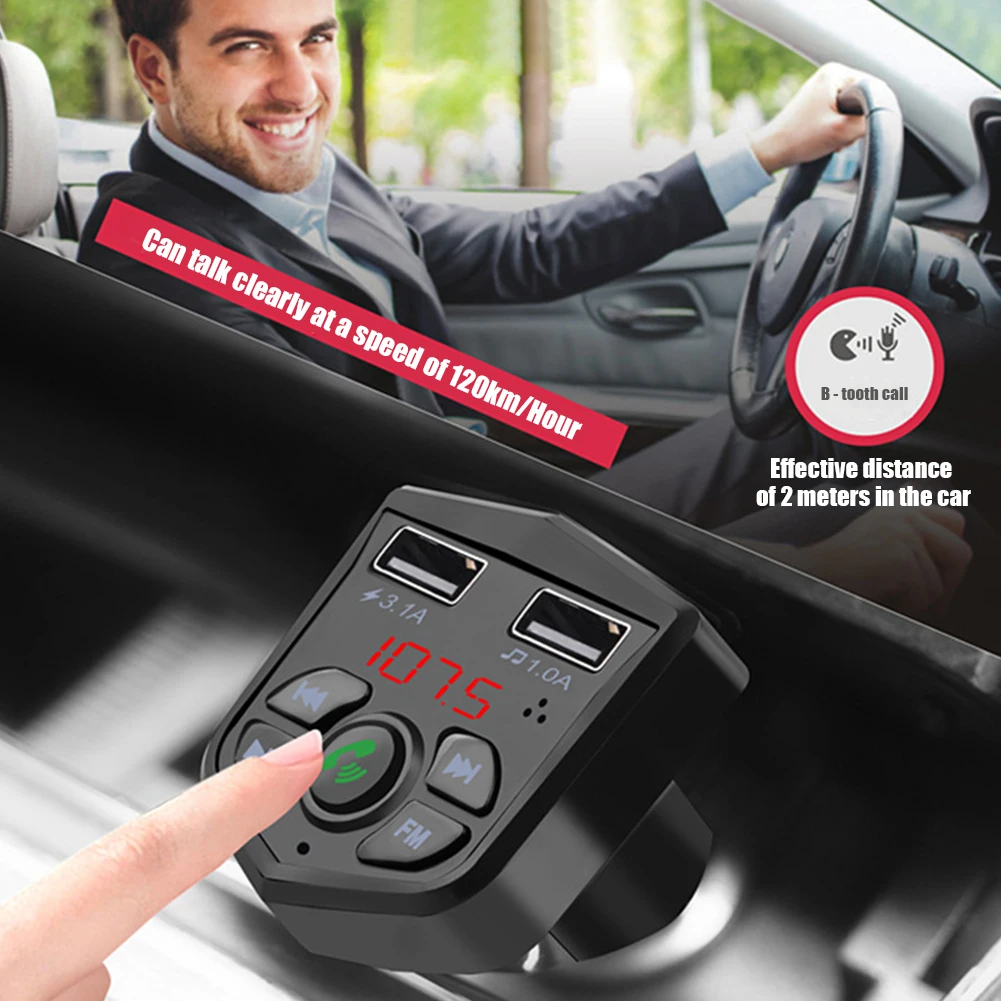Car FM Transmitter Bluetooth 5.0 Car Kit Wireless Handsfree Audio 12-24V Dual USB Ports MP3 Player Fast Charger Car Accessories
Car FM Transmitter Bluetooth 5.0 Car Kit Wireless Handsfree Audio 12-24V Dual USB Ports MP3 Player Fast Charger Car Accessories
