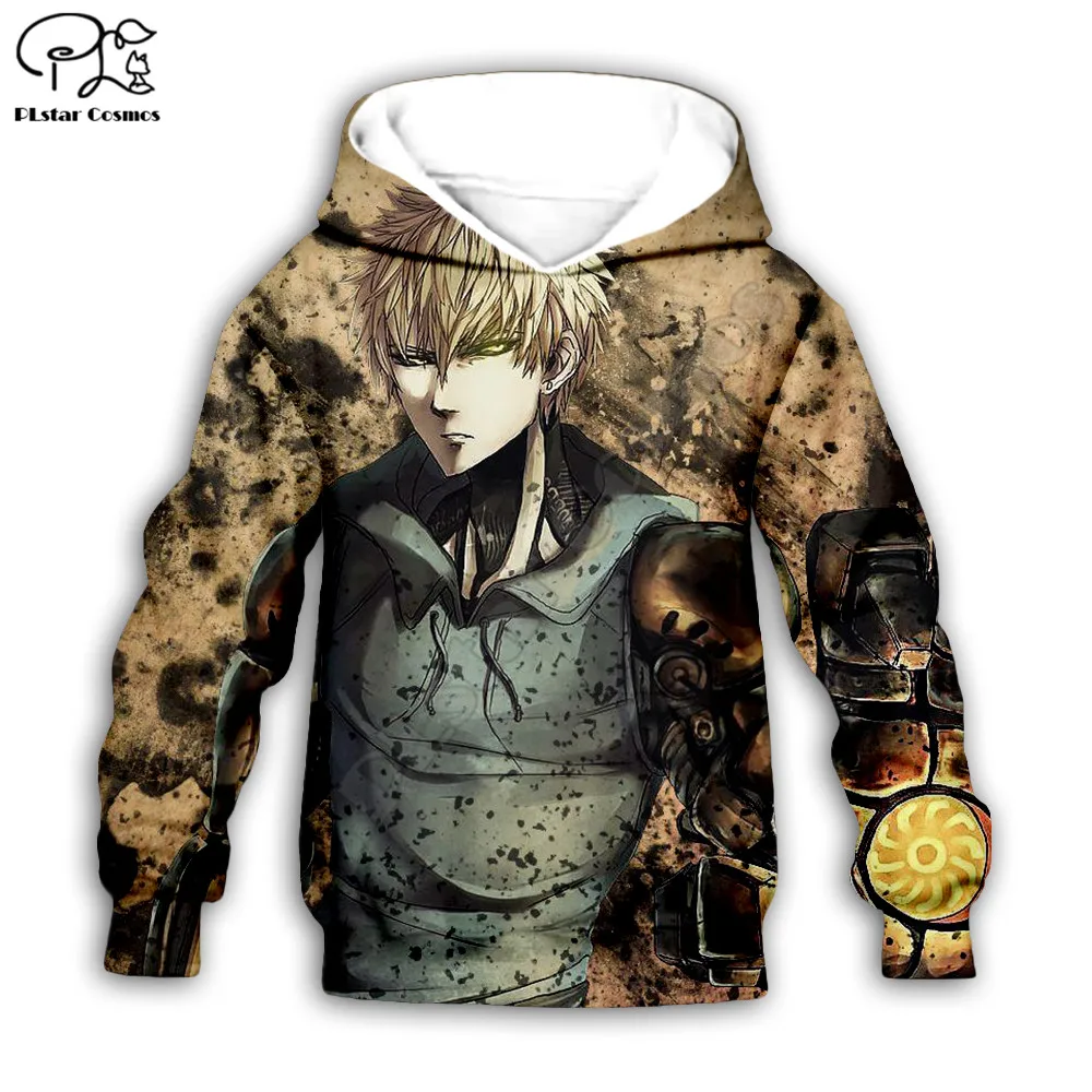 Толстовки с капюшоном объемным изображением аниме One-Punch Man пальто на молнии
