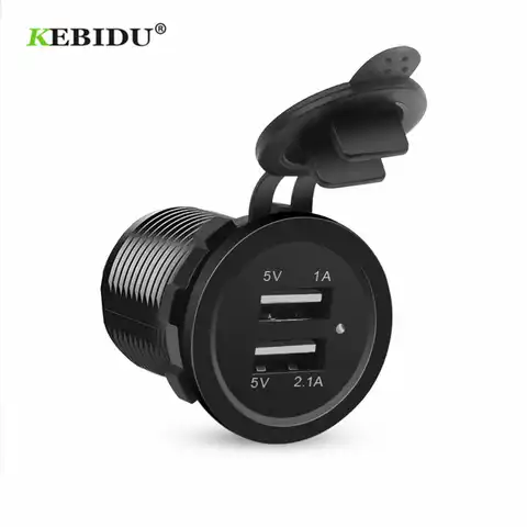 Автомобильное зарядное устройство KEBIDU, 2,1 А, 5 В, 2 порта USB, адаптер прикуривателя, зарядное устройство, USB адаптер питания для смартфонов