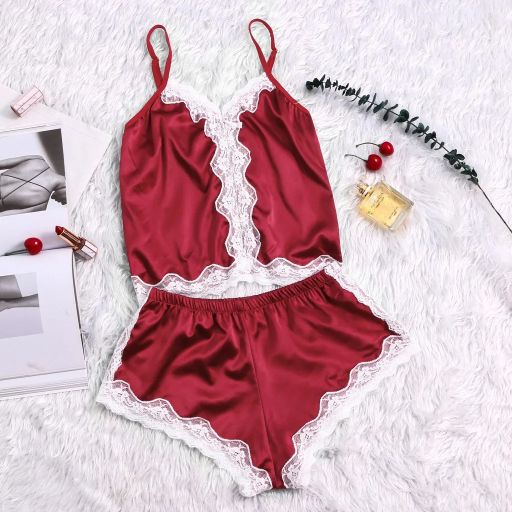 White Lace V-Neck Pyjamas Women Corset High Elastic Pajamas Sexy Satin Sleepwear Sleeveless Cute Cami Top and Short Summer A50
White Lace V-Neck Pyjamas Women Corset High Elastic Pajamas Sexy Satin Sleepwear Sleeveless Cute Cami Top and Short Summer A50