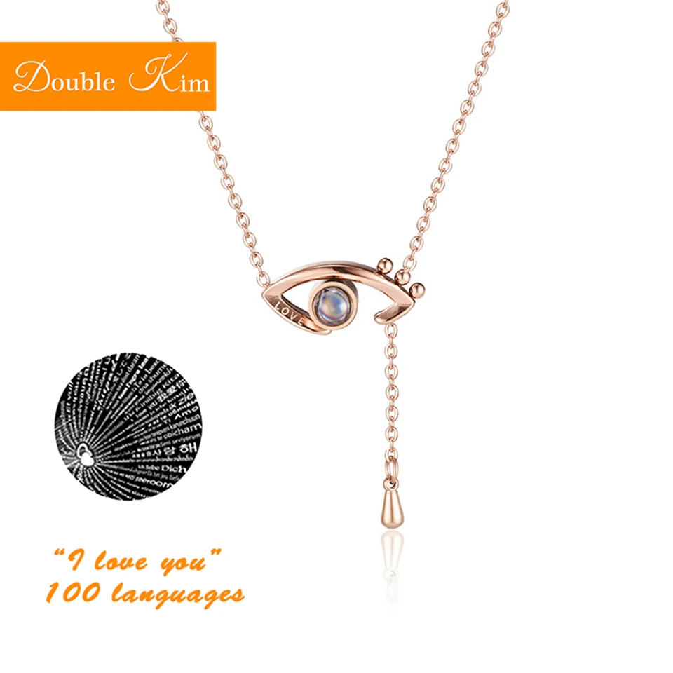 100 Languages I Love You Eye of The Demon Projection Pendant Necklace Titanium Steel Rose Gold Fashion Trendy Women Jewelry Gift
100 Languages I Love You Eye of The Demon Projection Pendant Necklace Titanium Steel Rose Gold Fashion Trendy Women Jewelry Gift