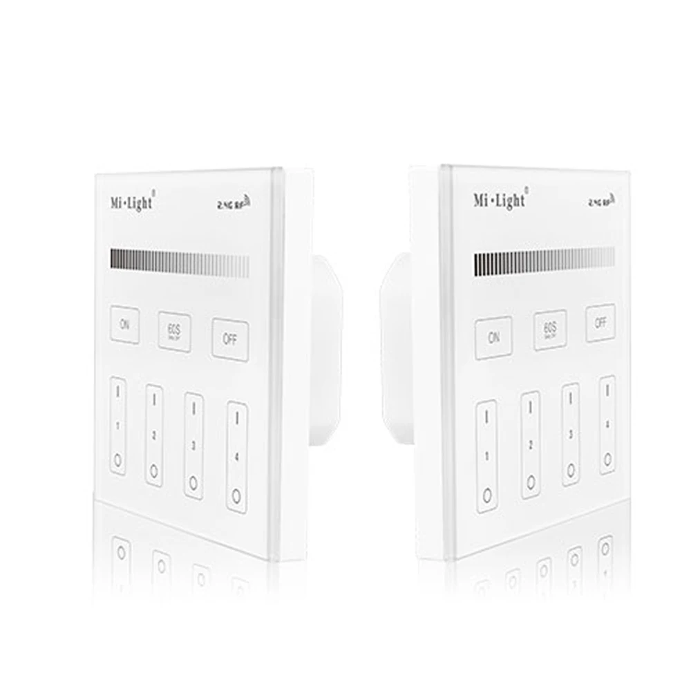Milight T1 2.4Gz 4-Zone Brightness Dimming Smart Led Touch Panel Remote Controller For For Single Led Strip/Led Bulb AC110V/220V 
Milight T1 2.4Gz 4-Zone Brightness Dimming Smart Led Touch Panel Remote Controller For For Single Led Strip/Led Bulb AC110V/220V