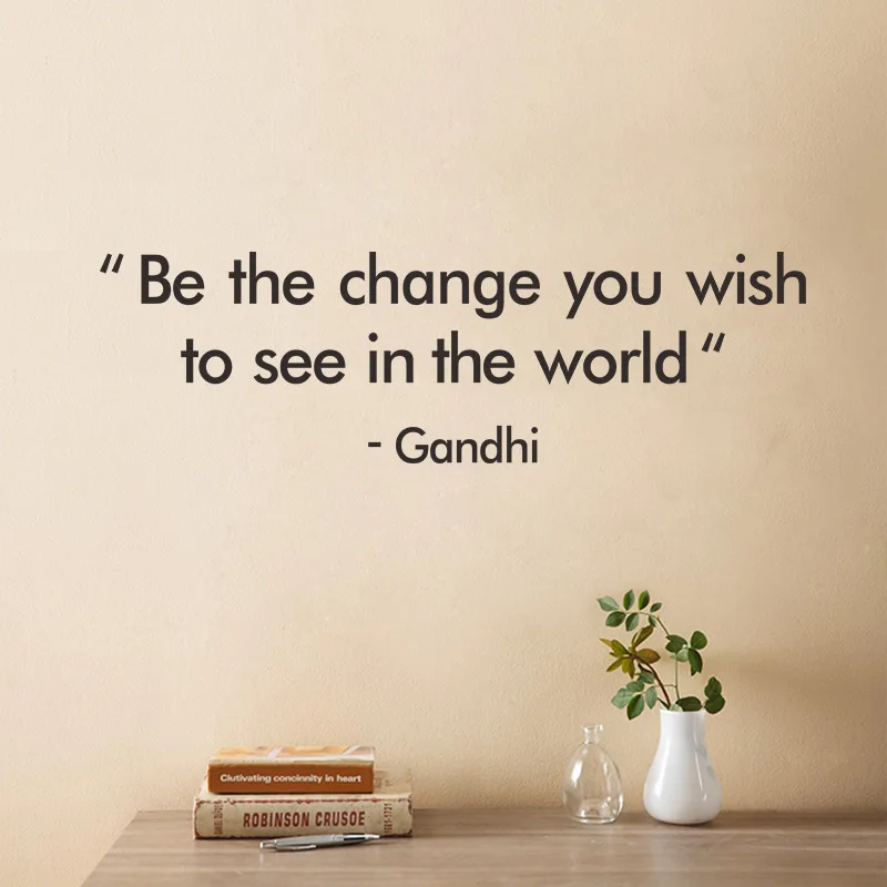 Vinyl Wall Sticker Be The Change You Wish To See In The World Inspirational Gandhi Living Room Art Decor Motivational Work Quote
Vinyl Wall Sticker Be The Change You Wish To See In The World Inspirational Gandhi Living Room Art Decor Motivational Work Quote