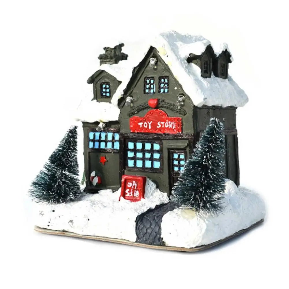 Christmas Decoration Snow Cabin Luminous Figurines Village Building Toy Store Miniature Resin Crafts Glowing Small House Statue
Christmas Decoration Snow Cabin Luminous Figurines Village Building Toy Store Miniature Resin Crafts Glowing Small House Statue