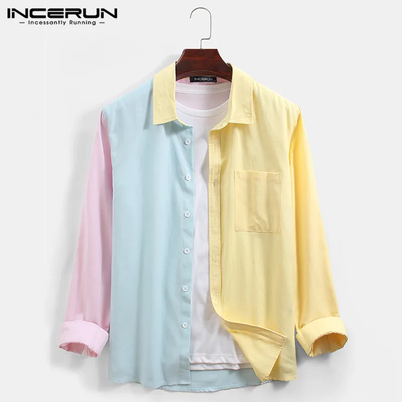 INCERUN Men Shirts Color Block Lapel Long Sleeve Fashion Button Up Leisure Blouse Streetwear Patchwork Casual Camisa Masculina
INCERUN Men Shirts Color Block Lapel Long Sleeve Fashion Button Up Leisure Blouse Streetwear Patchwork Casual Camisa Masculina