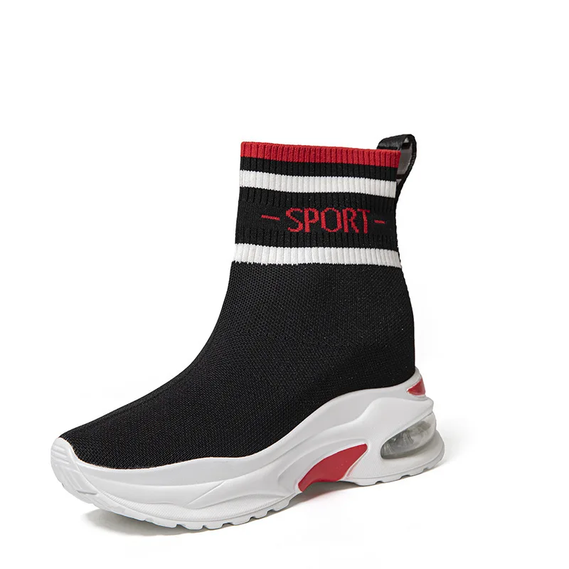 Inner height socks shoes Women's autumn Korean style tube shoes thick-soled high-top short boots Knitted stretch thin sock boots
Inner height socks shoes Women's autumn Korean style tube shoes thick-soled high-top short boots Knitted stretch thin sock boots