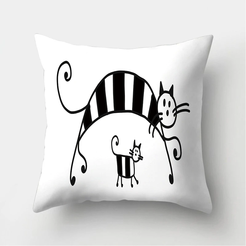 Black White Cat Pattern Decorative Cushions Pillowcase Polyester Cushion Cover Throw Pillow Sofa Decoration Pillowcover 40921
Black White Cat Pattern Decorative Cushions Pillowcase Polyester Cushion Cover Throw Pillow Sofa Decoration Pillowcover 40921