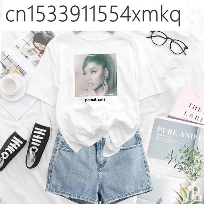 Футболка женская с надписью «Thank U», 7 колец 
Футболка женская с надписью «Thank U», 7 колец