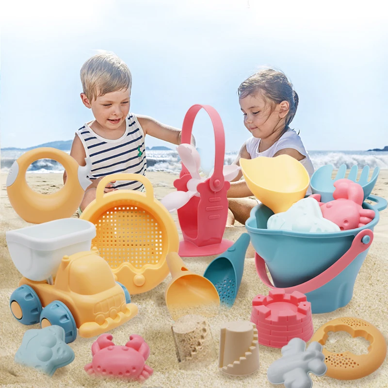 

Детская игрушка для пляжа, детские игрушки с песком, мягкий силиконовый набор для игрушек, тележка для игр, Пляжная игрушка с песком и водой