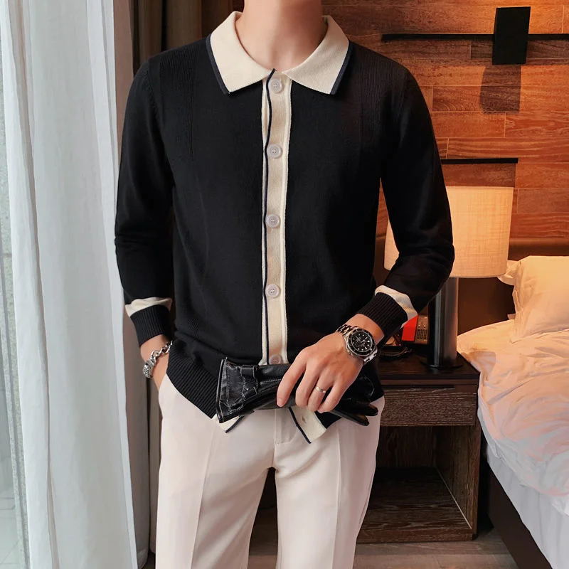 Men's Autumn Winter Trend Sweater Cardigan Jacket Casual Color Matching Sweater Long Sleeve Turn-down Collar Sweater Cardigan
Men's Autumn Winter Trend Sweater Cardigan Jacket Casual Color Matching Sweater Long Sleeve Turn-down Collar Sweater Cardigan