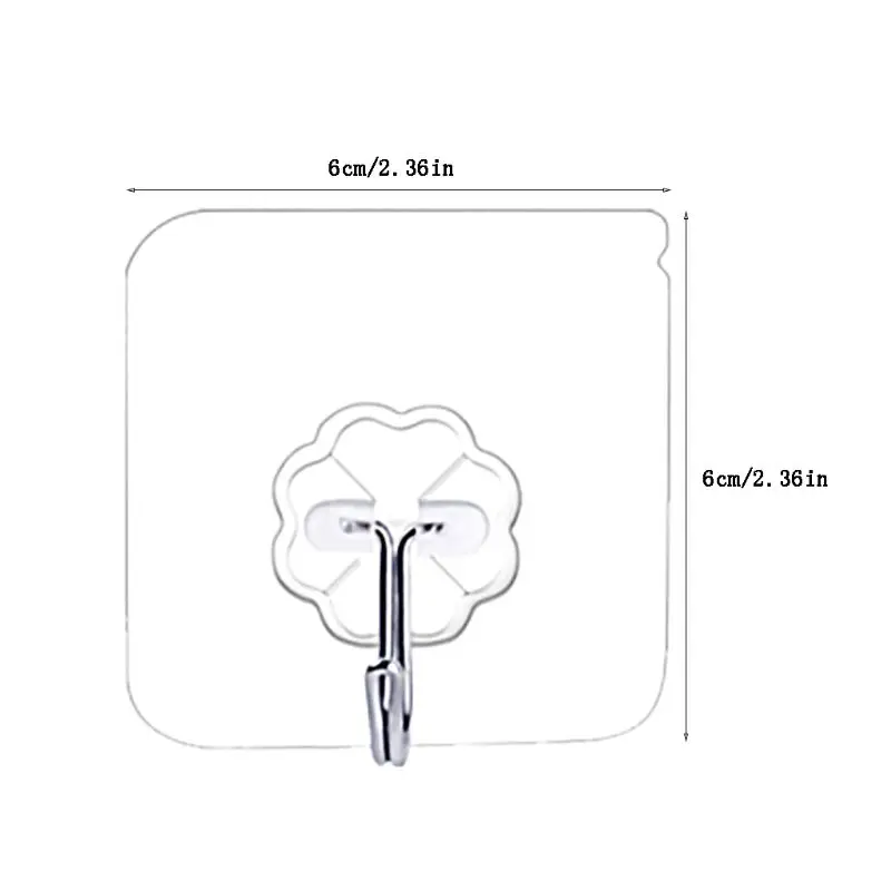 5/10/15 Pcs 6cm*6cm Transparent Seamless Wall Hooks Reusable Heavy Duty Self Adhesive Hangers
5/10/15 Pcs 6cm*6cm Transparent Seamless Wall Hooks Reusable Heavy Duty Self Adhesive Hangers