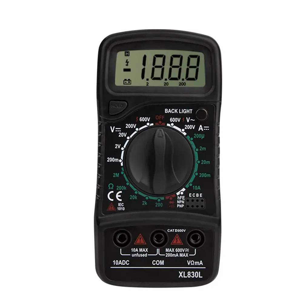 XL830 Mini Digital Multimeter 1999 Counts AC/DC Voltage Current Resistance Frequency Tester True RMS NCV Tester Meter
XL830 Mini Digital Multimeter 1999 Counts AC/DC Voltage Current Resistance Frequency Tester True RMS NCV Tester Meter
