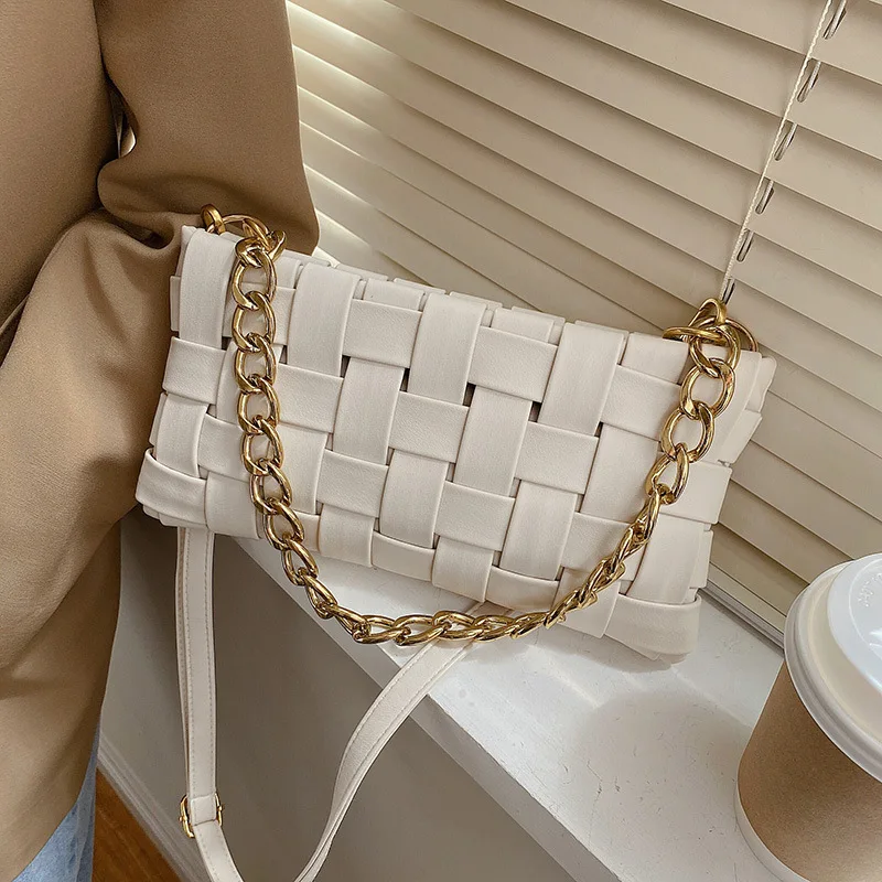 Weave Design PU Leather Crossbody Bags For Women 2020 Luxury Solid Color Shoulder Handbags Chain Cross Body Bag baguette bag
Weave Design PU Leather Crossbody Bags For Women 2020 Luxury Solid Color Shoulder Handbags Chain Cross Body Bag baguette bag