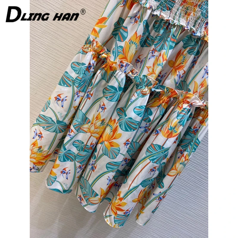 DLINGHAN Sexy Off Shoulder Mini Dress Women's elegant Flower Print Puff Sleeve Elastic Waist Dresses Designer Summer New
DLINGHAN Sexy Off Shoulder Mini Dress Women's elegant Flower Print Puff Sleeve Elastic Waist Dresses Designer Summer New