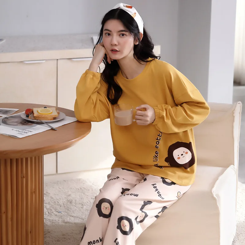 Новинка весна-осень 2021, новые хлопковые повседневные пижамы с длинным рукавом, женский тонкий милый мультяшный костюм, домашний сервис
Новинка весна-осень 2021, новые хлопковые повседневные пижамы с длинным рукавом, женский тонкий милый мультяшный костюм, домашний сервис