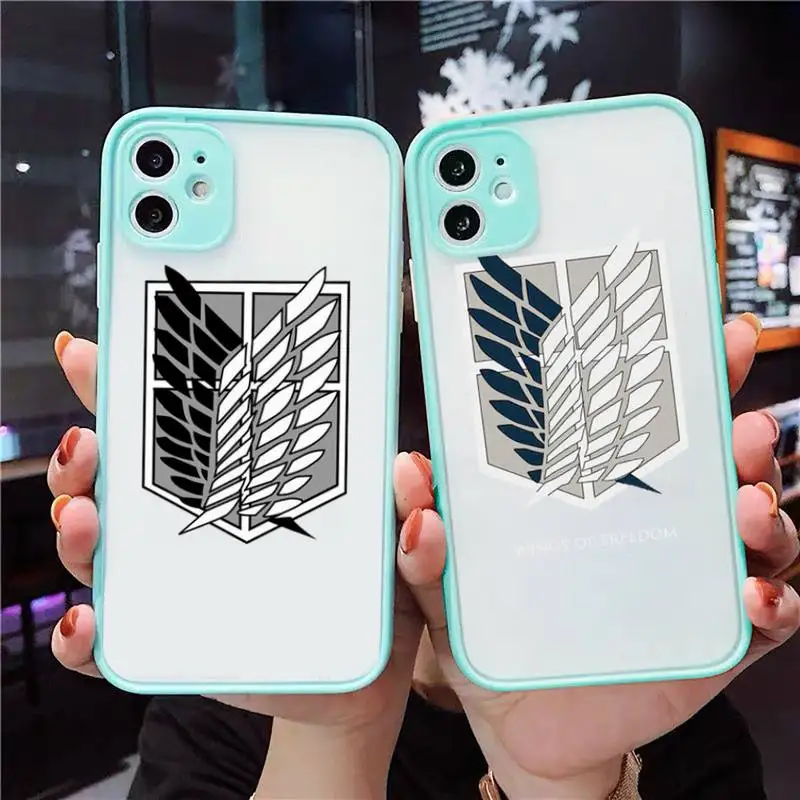 Anime attack on Titan Phone Case For iPhone 12 11 Mini Pro XR XS Max 7 8 Plus X Matte transparent blue Cover
Anime attack on Titan Phone Case For iPhone 12 11 Mini Pro XR XS Max 7 8 Plus X Matte transparent blue Cover