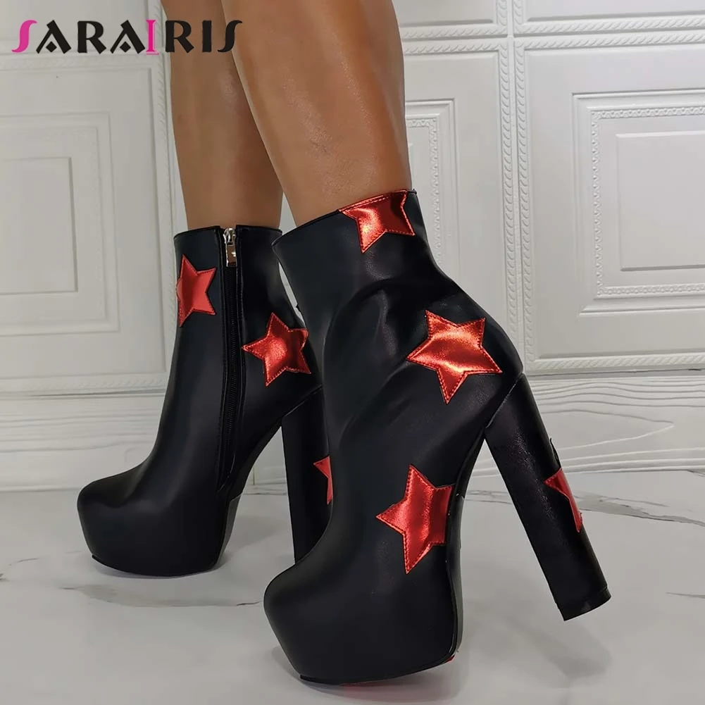 SARAIRIS Large Size 36-43 Ladies Sexy Party Fashion Boots Ankle Boots Women Platform Thick High Heels Zip Star Shoes Woman
SARAIRIS Large Size 36-43 Ladies Sexy Party Fashion Boots Ankle Boots Women Platform Thick High Heels Zip Star Shoes Woman