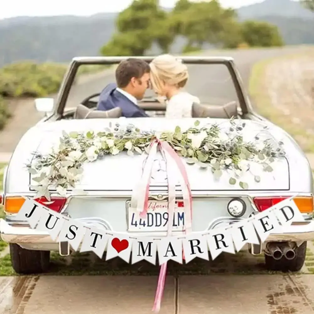 JUST MARRIED Wedding Banner Set Bridal Shower and Engagement Photo Prop Car Decorations
JUST MARRIED Wedding Banner Set Bridal Shower and Engagement Photo Prop Car Decorations