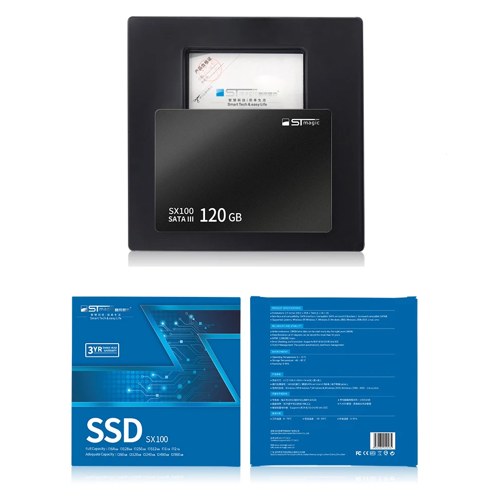 STmagic SX100 SSD 120GB 240GB Desktop 2.5 inch SATA III HDD Hard Disk HD Notebook PC 256GB 512GB 1TB Internal Solid State Drive
STmagic SX100 SSD 120GB 240GB Desktop 2.5 inch SATA III HDD Hard Disk HD Notebook PC 256GB 512GB 1TB Internal Solid State Drive