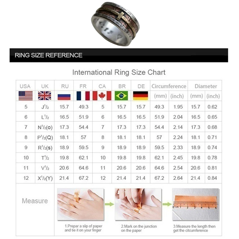 Creative Retro Fashion Stainless Steel Cross Ring Women's Ring, Rotating Alloy Ring, With Religion, Circle, US Size 7-12
Creative Retro Fashion Stainless Steel Cross Ring Women's Ring, Rotating Alloy Ring, With Religion, Circle, US Size 7-12
