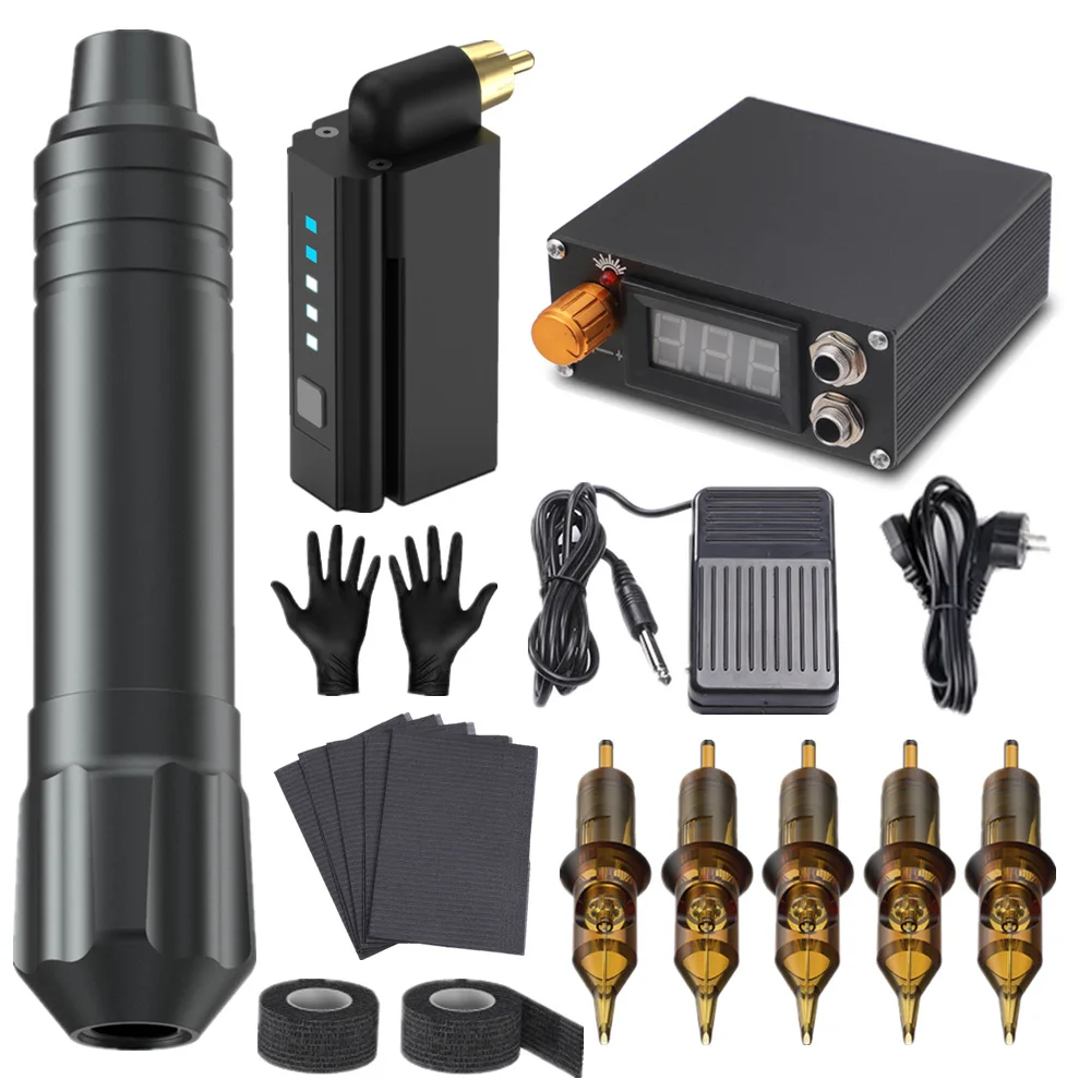 New Complete Rotary Tattoo Machine Kit Swiss Motor Pen Permanent Makeup Tattoo Machine Sets with Cartridges Needles Tattoo Power
New Complete Rotary Tattoo Machine Kit Swiss Motor Pen Permanent Makeup Tattoo Machine Sets with Cartridges Needles Tattoo Power