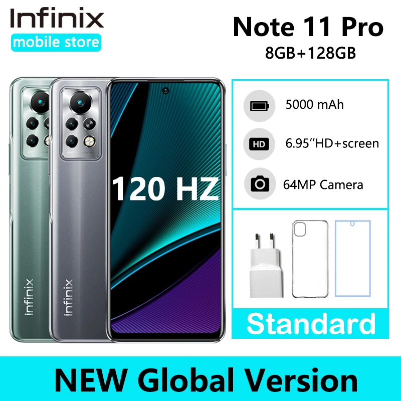 Смартфон Infinix Note 11 Pro, 8 + 128 ГБ, 6,95 '', Helio G96, 120 Гц, 64 мп, 5000 дюйма
Смартфон Infinix Note 11 Pro, 8 + 128 ГБ, 6,95 '', Helio G96, 120 Гц, 64 мп, 5000 дюйма