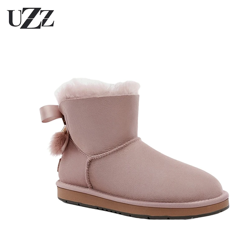 UZZ Australian Sheepskin Wool Women's Snow Boots Thick Ladies Classic Bow Booties Winter Warm Ankle Boot Female Short Tube Shoe
UZZ Australian Sheepskin Wool Women's Snow Boots Thick Ladies Classic Bow Booties Winter Warm Ankle Boot Female Short Tube Shoe