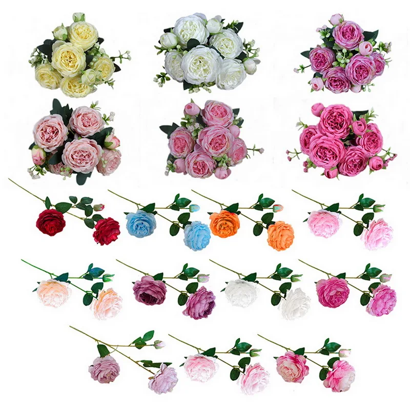 1 Bouquet 9 heads Artificial Flowers Peony Tea Rose Autumn Silk Fake Flowers for Living Room Home Garden DIY Wedding Decoration 
1 Bouquet 9 heads Artificial Flowers Peony Tea Rose Autumn Silk Fake Flowers for Living Room Home Garden DIY Wedding Decoration
