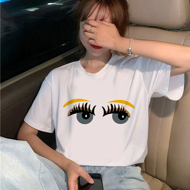 Face Cute Eyebrows Lip Printing Cotton Tops Ladies O-neck T-shirt Summer New Style Fashion Harajuku Style Women Tee Shirts
Face Cute Eyebrows Lip Printing Cotton Tops Ladies O-neck T-shirt Summer New Style Fashion Harajuku Style Women Tee Shirts