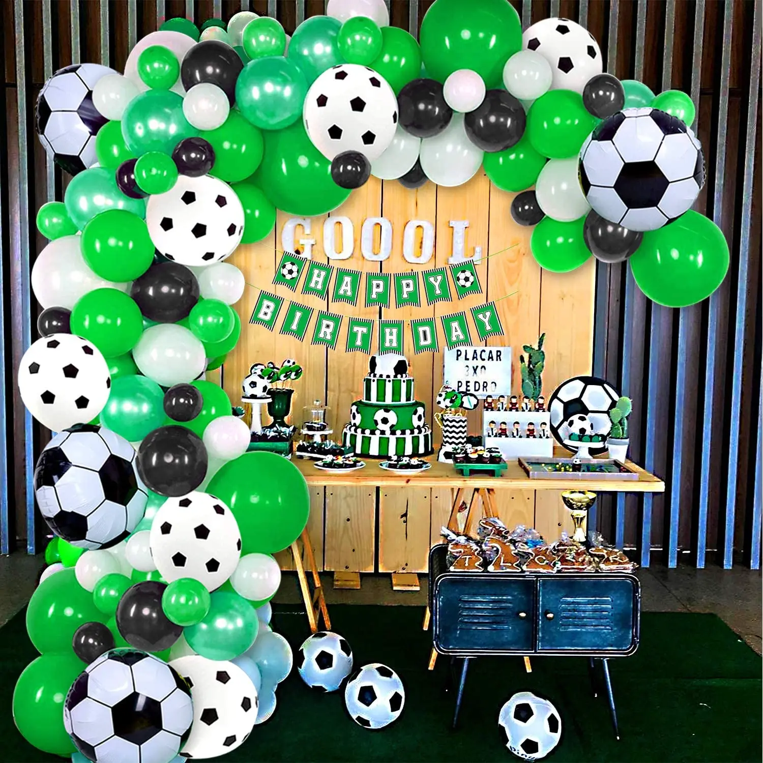 Soccer Balloons Arch Garland Kit Black Green White Large Soccer Foil Balloon for Football Soccer Theme Kids Birthday Party Decor
Soccer Balloons Arch Garland Kit Black Green White Large Soccer Foil Balloon for Football Soccer Theme Kids Birthday Party Decor