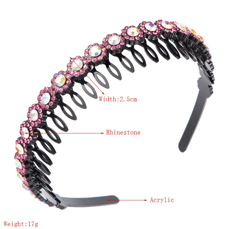 Hairbands Non-slip Bezel Colorful Rhinestone Round Water Ripple Hair Hoop Headband for Women Hair Band Hair Accessories
Hairbands Non-slip Bezel Colorful Rhinestone Round Water Ripple Hair Hoop Headband for Women Hair Band Hair Accessories