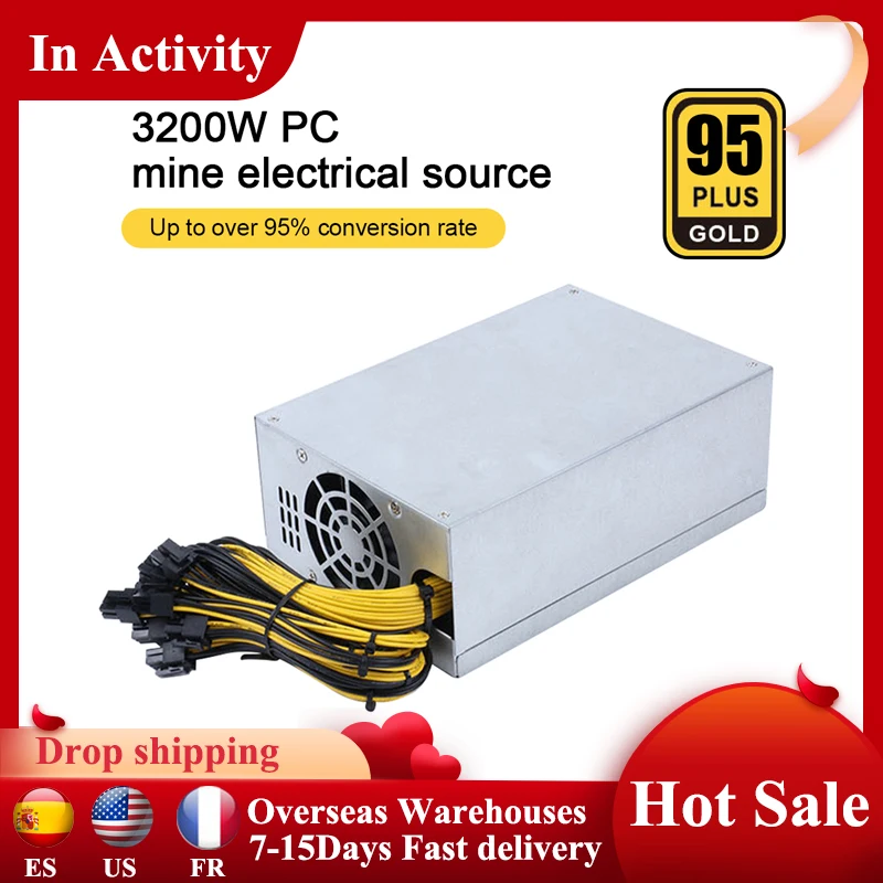 3200W ETH Mining Bitcoin Power Supply Input 10x6Pin 95% Efficiency For BTC Bitcoin Mining Ethereum 3200W Miner Power Supply
3200W ETH Mining Bitcoin Power Supply Input 10x6Pin 95% Efficiency For BTC Bitcoin Mining Ethereum 3200W Miner Power Supply