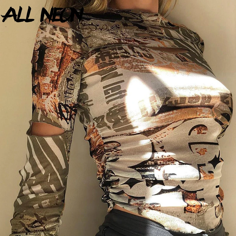 ALLNeon E-girl Vintage Printing Hollow Out Long Sleeve Crop Tops Harajuku O-neck Ruched Slim T-shirts Autumn 90s Streetwear Tees
ALLNeon E-girl Vintage Printing Hollow Out Long Sleeve Crop Tops Harajuku O-neck Ruched Slim T-shirts Autumn 90s Streetwear Tees