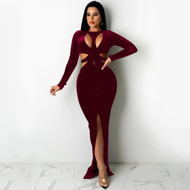 Long Sleeve Cut Out Maxi Bodycon Dress Women Elegant Backless Tight Split Long Dress Fall Winter Sexy Party Dress 2021 Club Wear
Long Sleeve Cut Out Maxi Bodycon Dress Women Elegant Backless Tight Split Long Dress Fall Winter Sexy Party Dress 2021 Club Wear