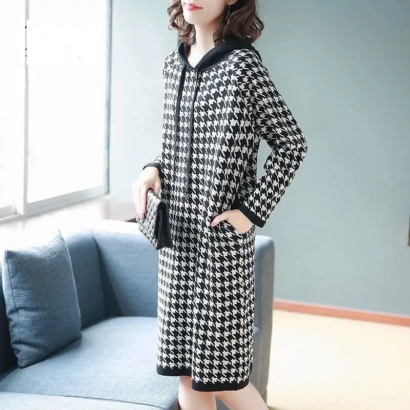 Women's Spring Autumn Dress Women's Elegant Hooded Collar Printed Long Sleeve Loose Casual Dress SS3636
Women's Spring Autumn Dress Women's Elegant Hooded Collar Printed Long Sleeve Loose Casual Dress SS3636