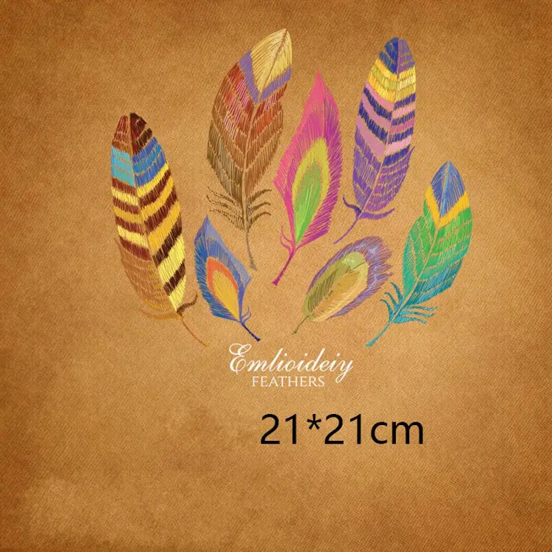 21x21cm Colorful Feathers Iron On Patches For DIY Heat Transfer Clothes T-Shirt Thermal Stickers Decoration Printing
21x21cm Colorful Feathers Iron On Patches For DIY Heat Transfer Clothes T-Shirt Thermal Stickers Decoration Printing