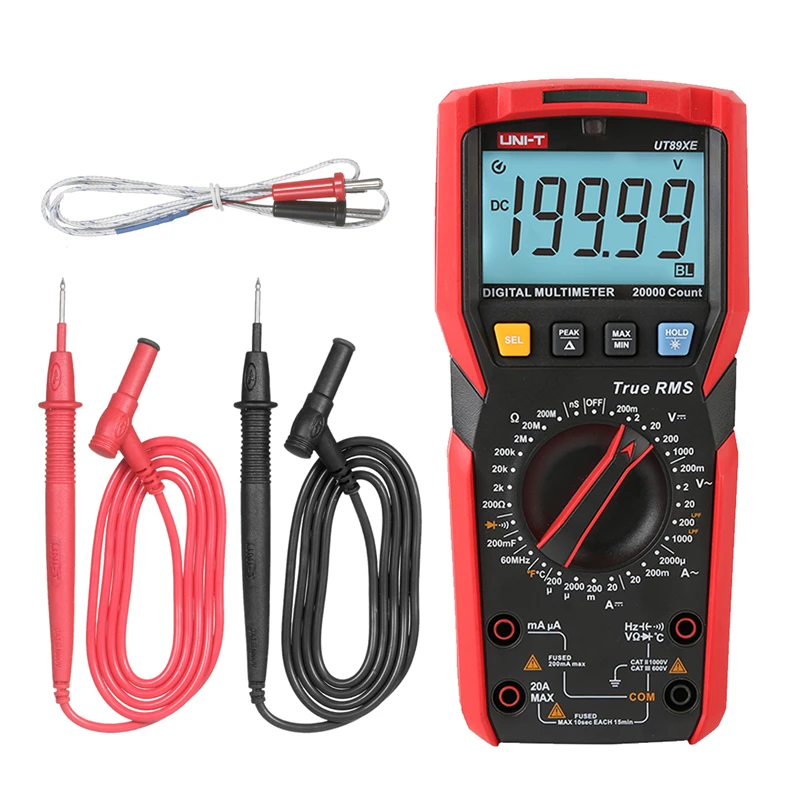 UNI-T UT89XE Digital Multimeter Ammeter Voltmeter Capacitance Voltage Current Intellignet Tester LED Display NCV Measurement 
UNI-T UT89XE Digital Multimeter Ammeter Voltmeter Capacitance Voltage Current Intellignet Tester LED Display NCV Measurement