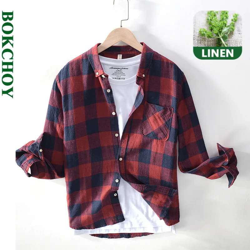 Red Plaid Linen Shirts for Man Cotton Hemp Made Breathable Comfortable Long Sleeve 2020 Autumn Winter New GML04-759
Red Plaid Linen Shirts for Man Cotton Hemp Made Breathable Comfortable Long Sleeve 2020 Autumn Winter New GML04-759
