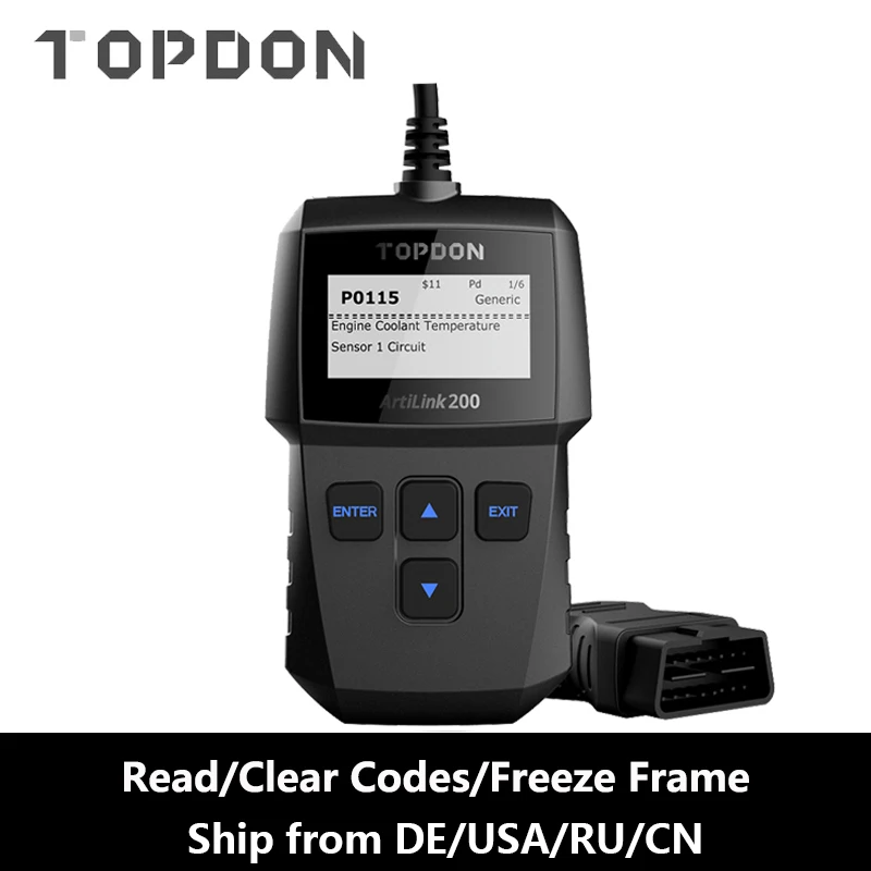 TOPDON AL200 полный OBD2 сканер Авто Сканнер для диагностики Автомобильное устройство