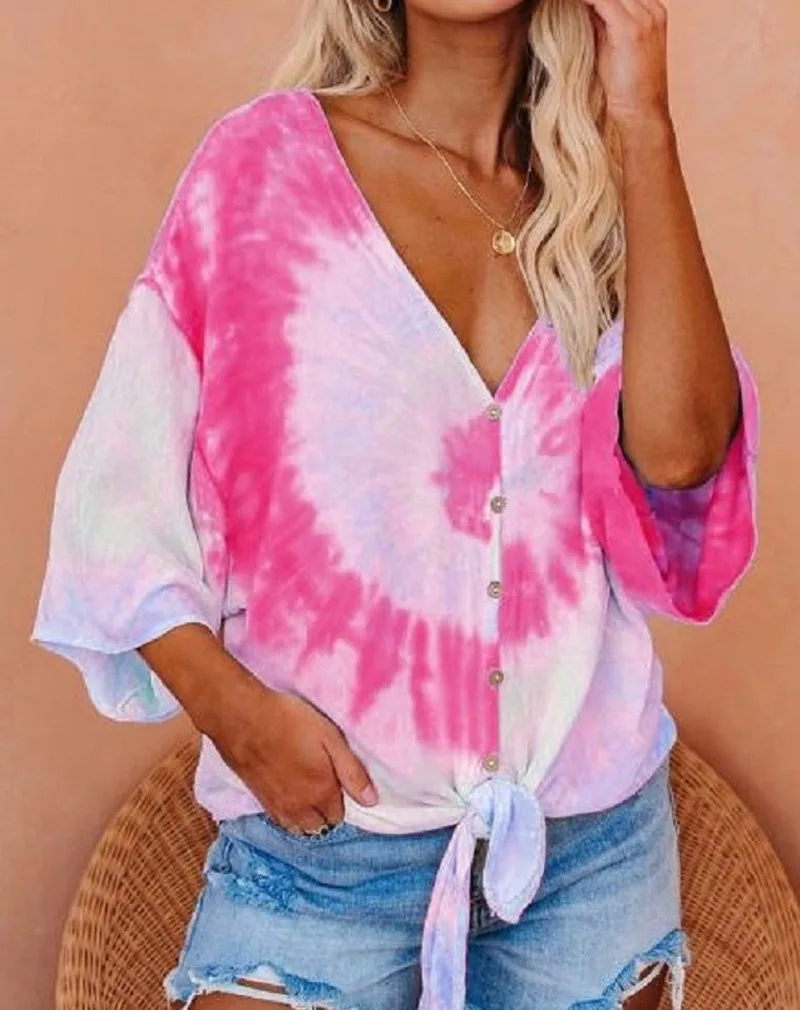 2020 Spring Autumn New European American Hot Fashion Women's Loose Tie-Dye Button Long Sleeves Top Loose Casual Women's Wear
2020 Spring Autumn New European American Hot Fashion Women's Loose Tie-Dye Button Long Sleeves Top Loose Casual Women's Wear