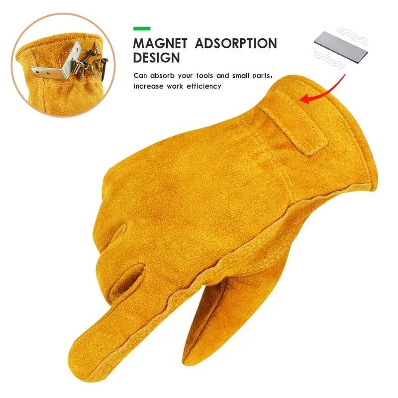 OZERO Leather Work Gloves with a Detachable Magnet for Holding Screws Nails Bolts Cool Mesh Lining for Women and Men in Summer
OZERO Leather Work Gloves with a Detachable Magnet for Holding Screws Nails Bolts Cool Mesh Lining for Women and Men in Summer