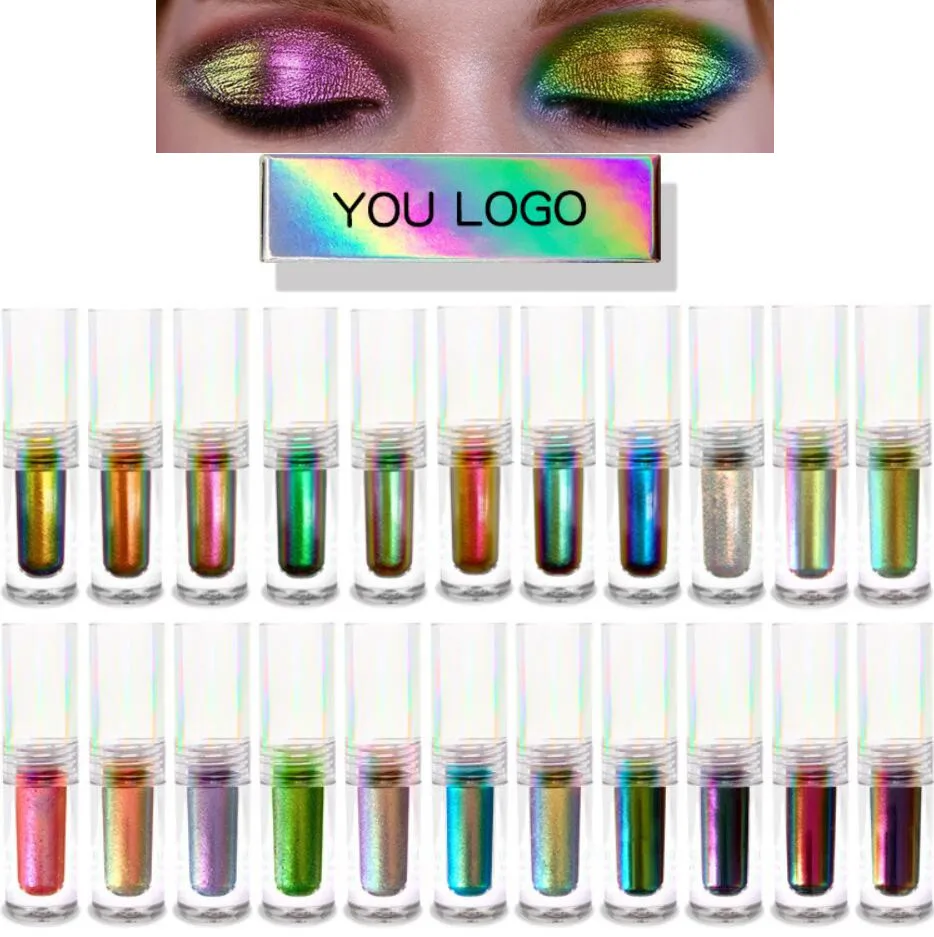 

20pcs Metallic Chameleon Eyeshadow Private Label Duochrome Pigment Satin Eye Shadow Multichrome Neon Liquid Eyeshadow Wholesale