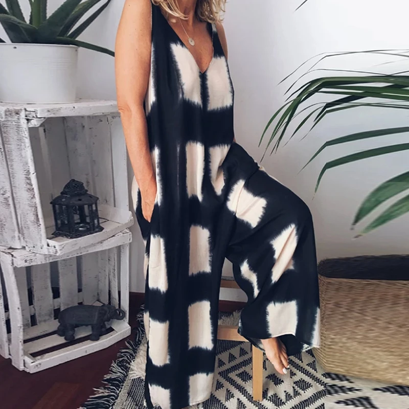 2021 Women's Jumpsuits V Neck Plaid Style Sleeveless Jumpsuit Women Sexy Women Rompers Loose Pockets Romper
2021 Women's Jumpsuits V Neck Plaid Style Sleeveless Jumpsuit Women Sexy Women Rompers Loose Pockets Romper