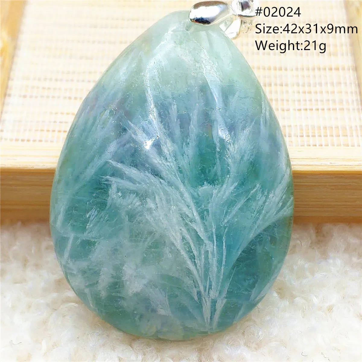 

Natural Blue Green Feather Fluorite Quartz Pendant Necklace Jewelry Fashion Gift Women Water Drop Colorful Angel Fluorite AAAAA