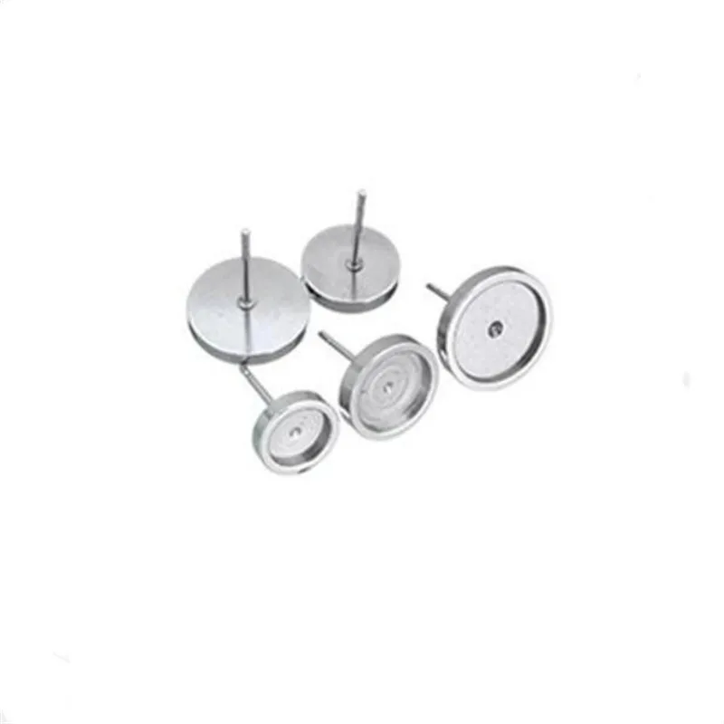 20pcs Stainless Steel Straight Round Ear Pin Tray Settings 6/8/10/12mm Cabochon Base Blank Fit Glass Cabochons DIY Stud Earring
20pcs Stainless Steel Straight Round Ear Pin Tray Settings 6/8/10/12mm Cabochon Base Blank Fit Glass Cabochons DIY Stud Earring
