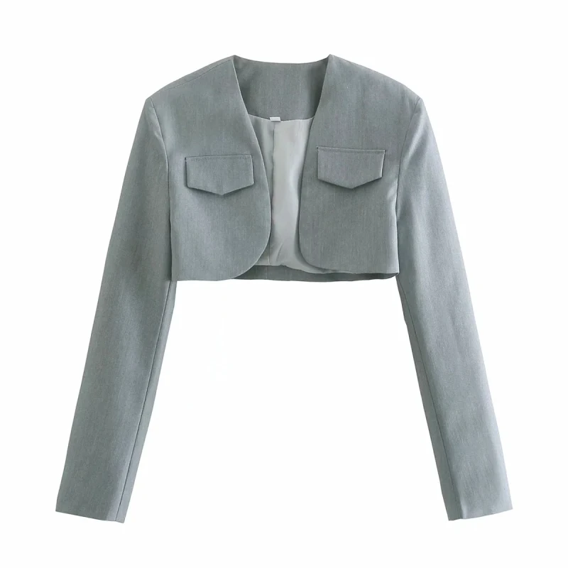 SLMD Stylish Chic Gray Pockets Open Stitch Cropped Jacket Women 2021 Fashion Long Sleeve Short Coat Female Casual Outerwear
SLMD Stylish Chic Gray Pockets Open Stitch Cropped Jacket Women 2021 Fashion Long Sleeve Short Coat Female Casual Outerwear