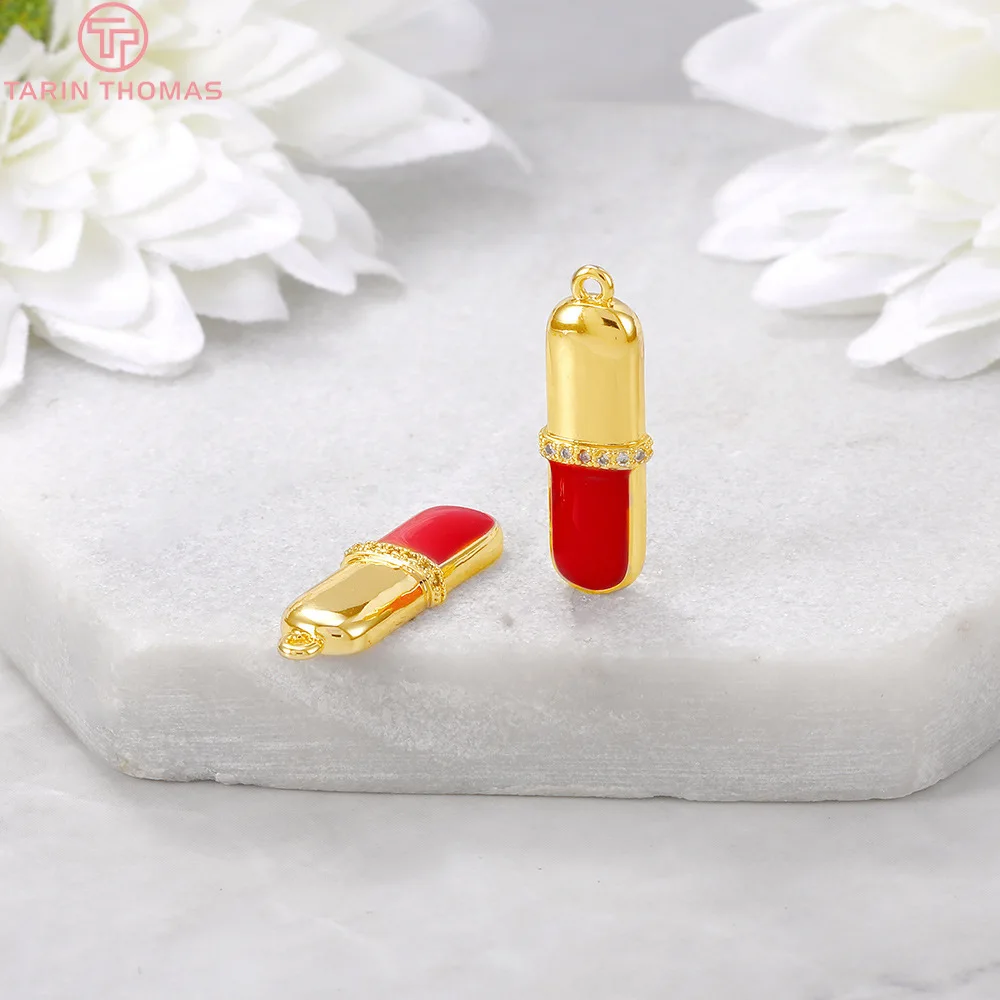 4PCS 5x19MM Hole 1MM 24K Gold Color Plated Brass with Zircon Red Lipstick Charms Pendants High Quality Diy Jewelry Accessories
4PCS 5x19MM Hole 1MM 24K Gold Color Plated Brass with Zircon Red Lipstick Charms Pendants High Quality Diy Jewelry Accessories